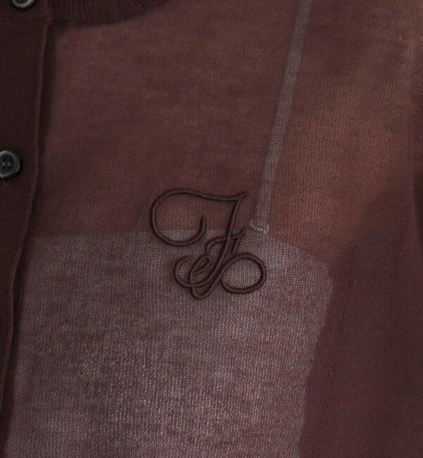 fredy emue「刺繍入りシアーニットカーディガン」|カーディガン|