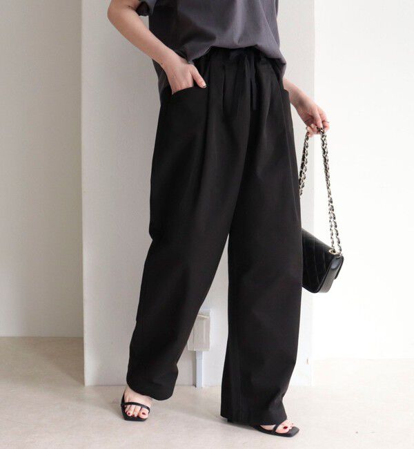 fredy emue「【GEVACO/ゲバコ】L字ポケットテーパードパンツ」|チノ|ブラック