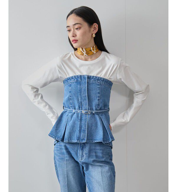VIS「【洗える】デニムフレアベアトップ」|キャミソール|