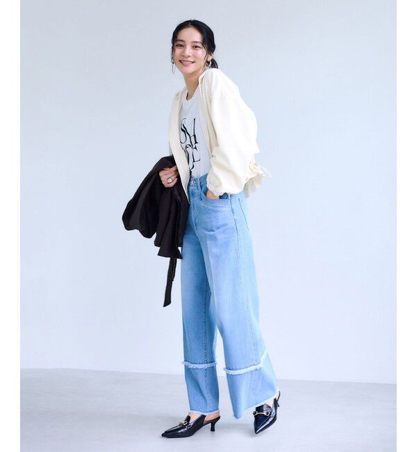 VIS「【WEB限定】バックフリルライトフードブルゾン」|ブルゾン・スタジャン|