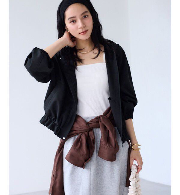 VIS「【WEB限定】バックフリルライトフードブルゾン」|ブルゾン・スタジャン|