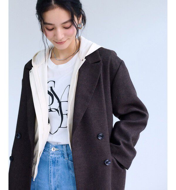 VIS「【WEB限定】バックフリルライトフードブルゾン」|ブルゾン・スタジャン|