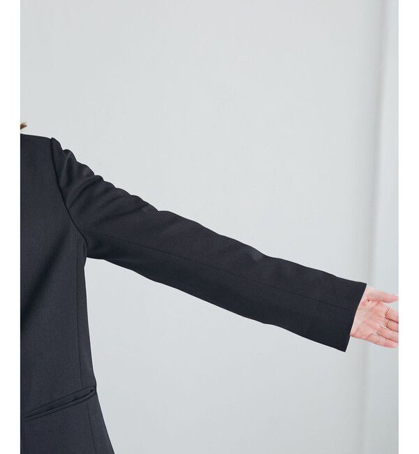 Rope&rsquo;Picnic「【WEB限定・ミドル丈】レディハンサムシリーズ ウールライク金ボタンジャケット(半裏地)/通勤対応」|テーラードジャケット|