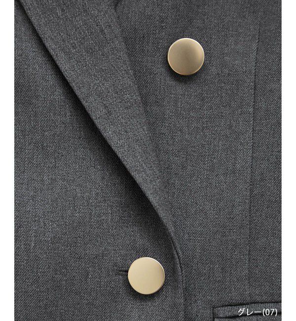 Rope&rsquo;Picnic「【WEB限定・ミドル丈】レディハンサムシリーズ ウールライク金ボタンジャケット(半裏地)/通勤対応」|テーラードジャケット|