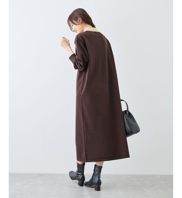 Rope&rsquo;Picnic「配色スキッパーニットワンピース」|ワンピース|