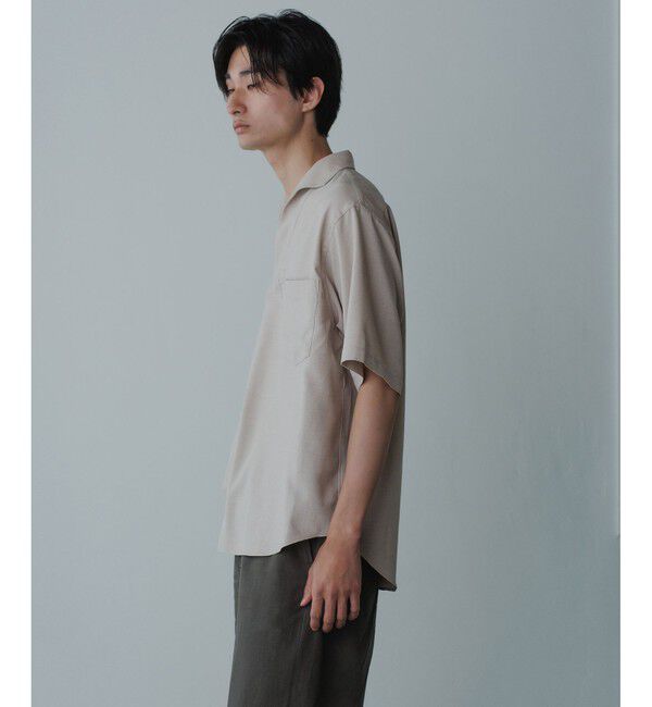 ADAM ET ROPE'「【WEB限定】リネンライク フロントタック スキッパーシャツ / 防シワ / ユニセックス」|シャツ・ブラウス|