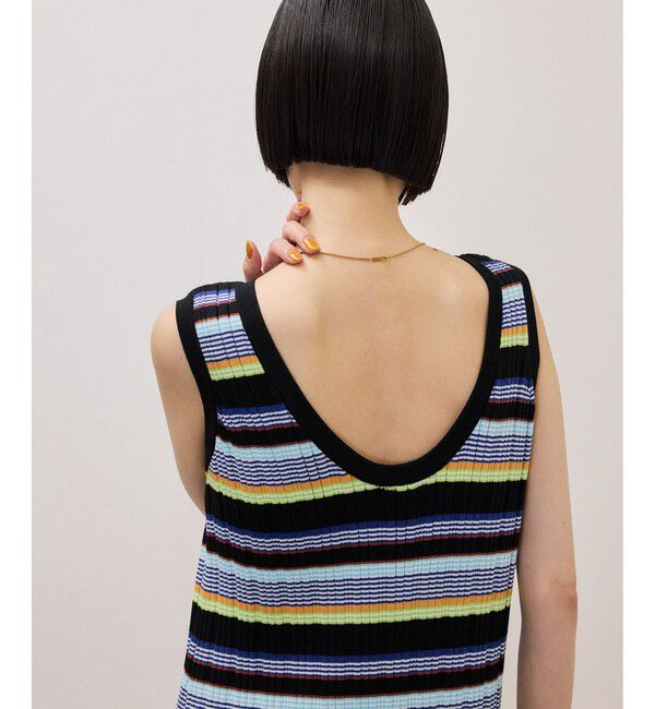 ADAM ET ROPE'「ランダムリブタンクワンピース」|ワンピース|