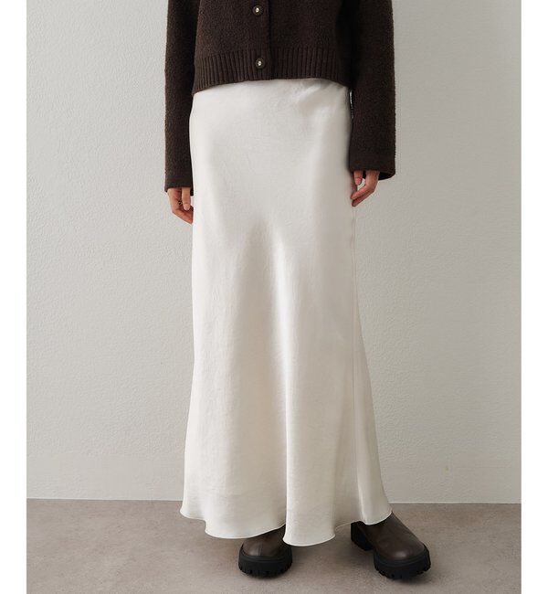  「サテンフレアスカート」|スカート|オフホワイト
