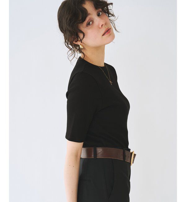  「半袖クルーネックテレコカットソー」|Tシャツ・カットソー|