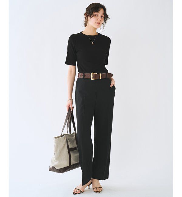  「半袖クルーネックテレコカットソー」|Tシャツ・カットソー|