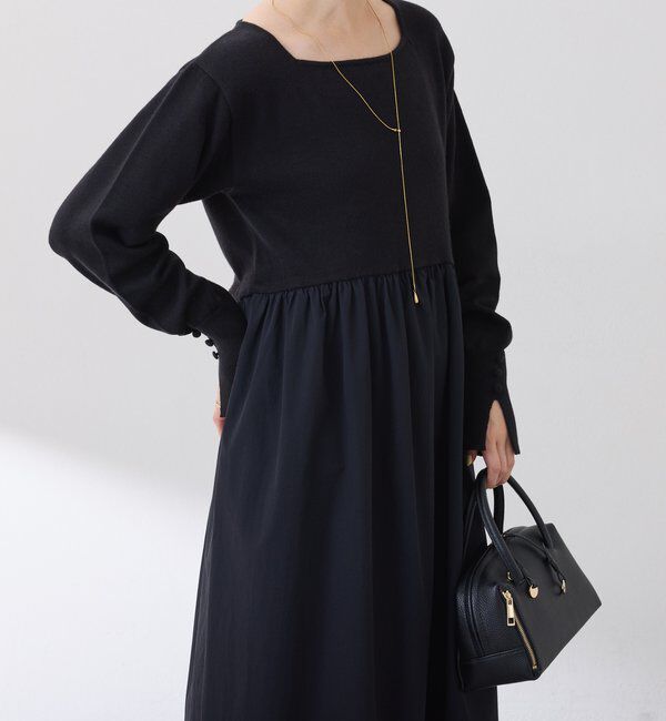  「ニットドッキングフレアワンピース」|ワンピース|
