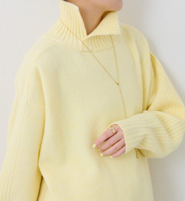  「ウール混スリットタートルニット」|ニット・セーター|イエロー