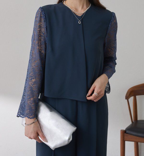  「【オケージョン】バックサテンジョーゼットールインワン」|ワンピース|