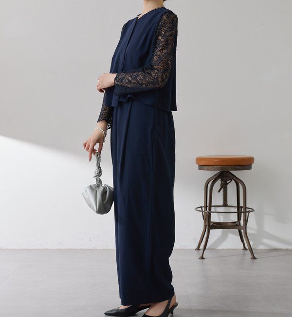  「【オケージョン】バックサテンジョーゼットールインワン」|ワンピース|