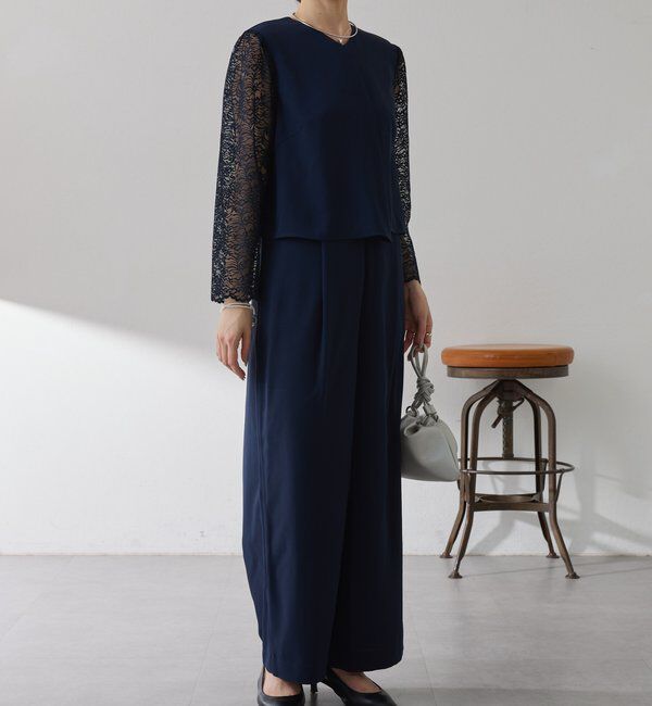  「【オケージョン】バックサテンジョーゼットールインワン」|ワンピース|