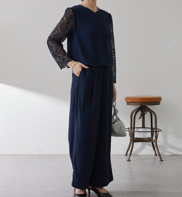  「【オケージョン】バックサテンジョーゼットールインワン」|ワンピース|