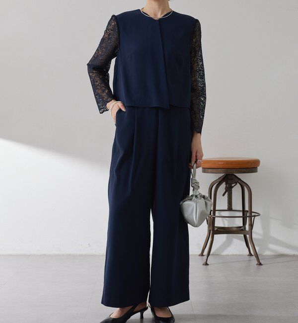  「【オケージョン】バックサテンジョーゼットールインワン」|ワンピース|