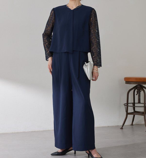  「【オケージョン】バックサテンジョーゼットールインワン」|ワンピース|