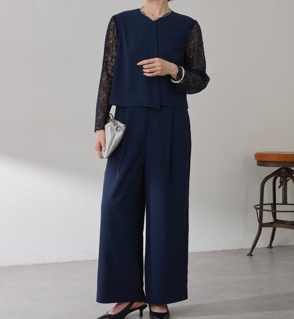  「【オケージョン】バックサテンジョーゼットールインワン」|ワンピース|