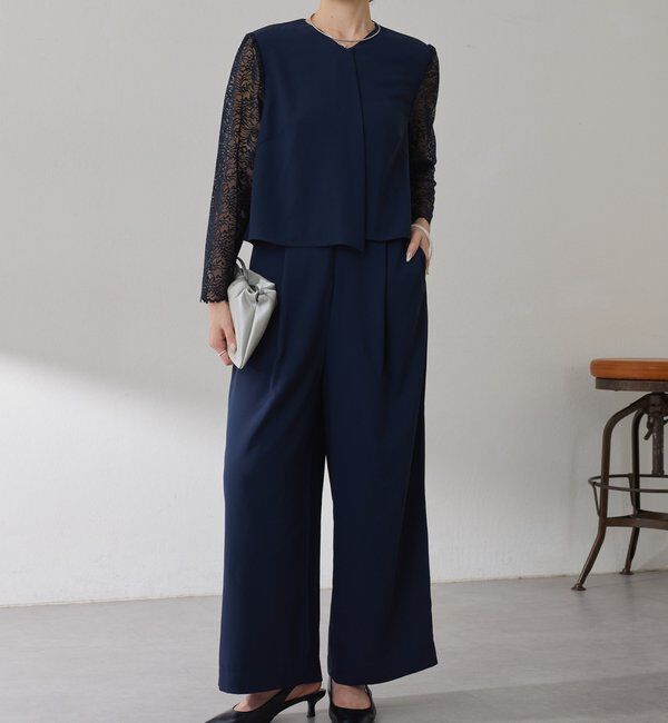  「【オケージョン】バックサテンジョーゼットールインワン」|ワンピース|