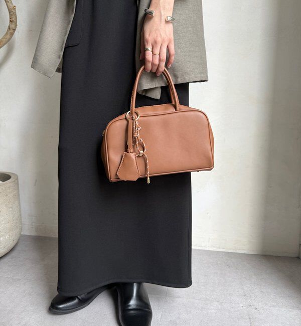  「チャーム付横長ボストン」|トートバッグ|