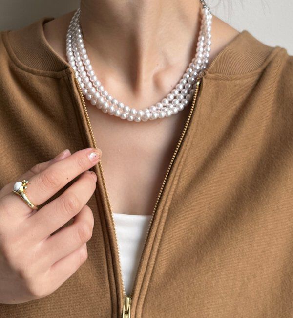  「3連パールレイヤードネックレス」|ネックレス|