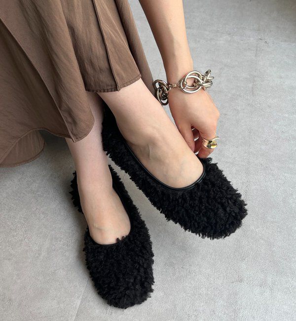  「サイドオープンボアフラットシューズ」|その他|