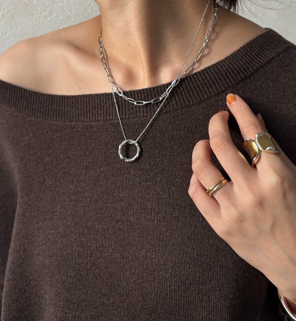  「デザインチェーンレイヤードネックレス」|ネックレス|シルバー