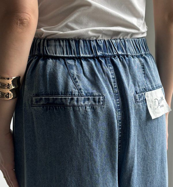  「ベルト付リヨセルデニムパンツ」|デニム|