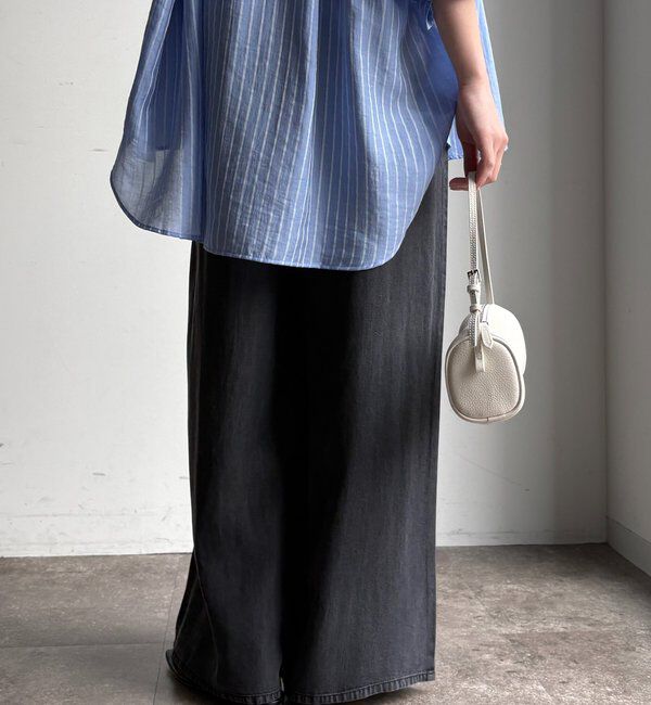  「ベルト付リヨセルデニムパンツ」|デニム|