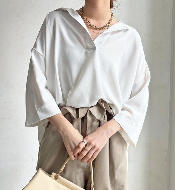  「【WEB限定】6分袖ドロストスキッパーシャツ」|シャツ・ブラウス|