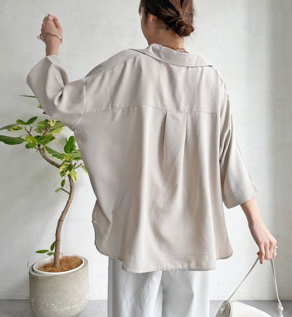  「【WEB限定】6分袖ドロストスキッパーシャツ」|シャツ・ブラウス|