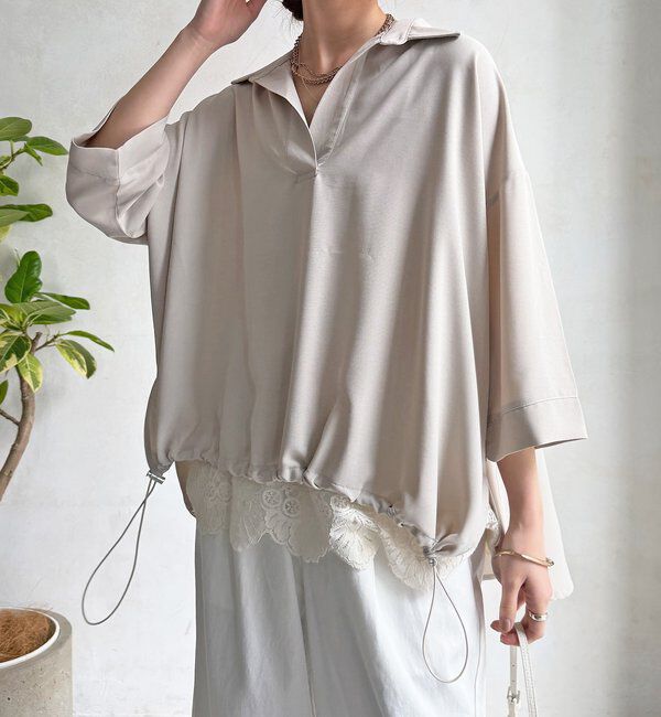  「【WEB限定】6分袖ドロストスキッパーシャツ」|シャツ・ブラウス|