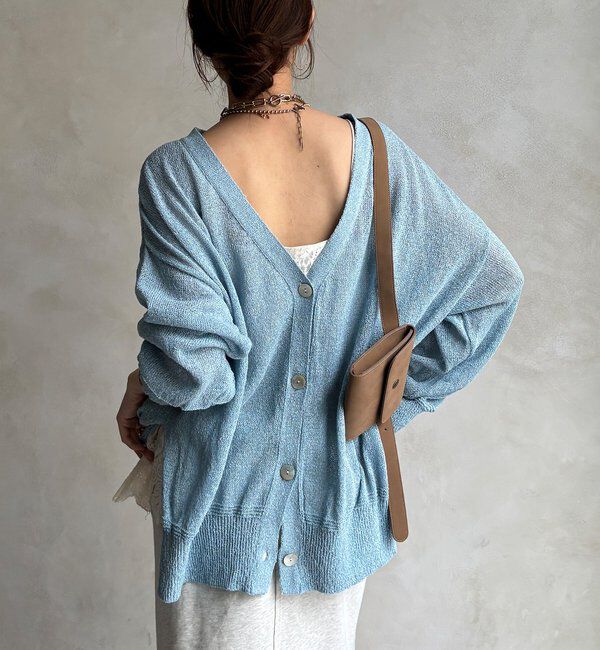  「【WEB限定】ペーパーヤーン前後2WAYカーディガン」|カーディガン|