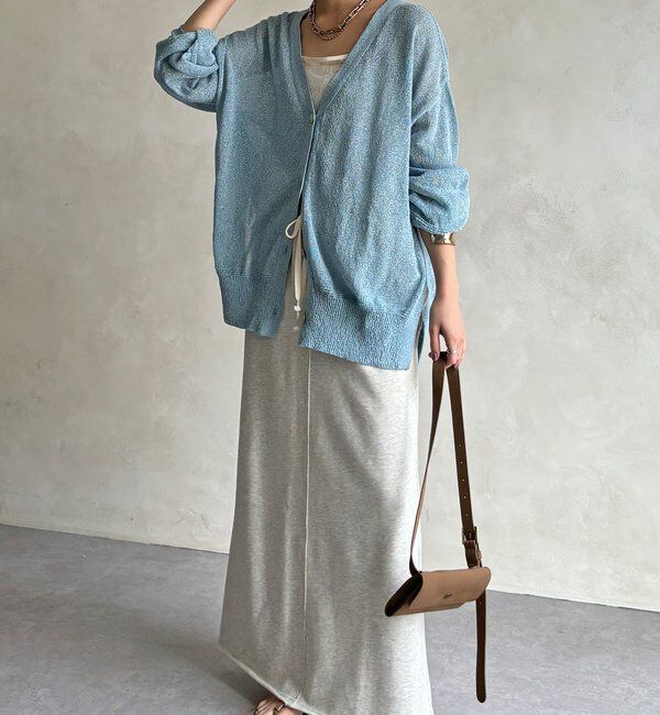  「【WEB限定】ペーパーヤーン前後2WAYカーディガン」|カーディガン|