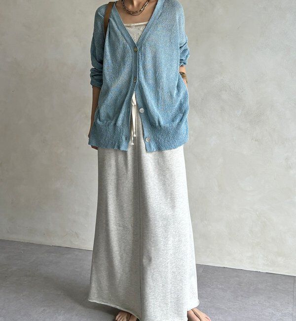  「【WEB限定】ペーパーヤーン前後2WAYカーディガン」|カーディガン|