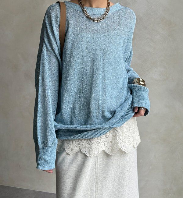  「【WEB限定】ペーパーヤーン前後2WAYカーディガン」|カーディガン|