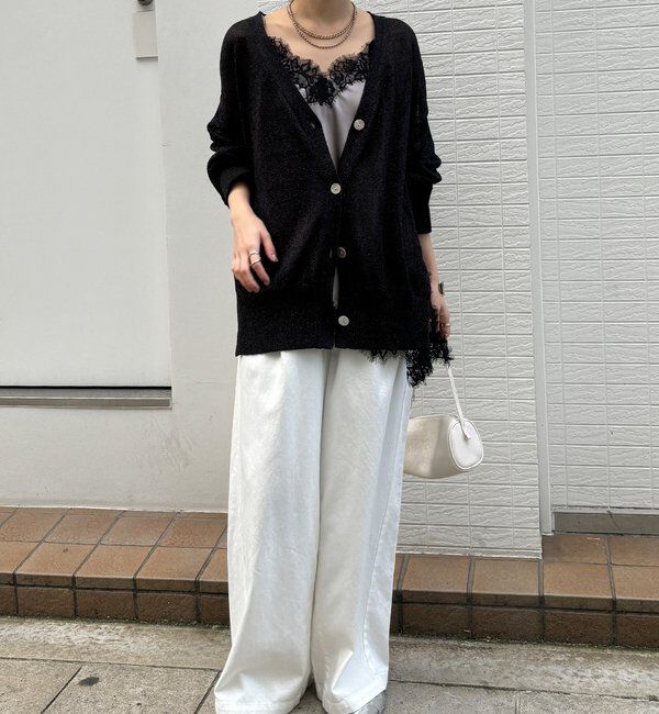  「【WEB限定】ペーパーヤーン前後2WAYカーディガン」|カーディガン|