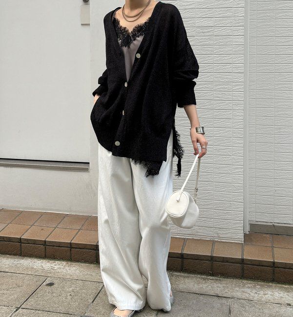  「【WEB限定】ペーパーヤーン前後2WAYカーディガン」|カーディガン|