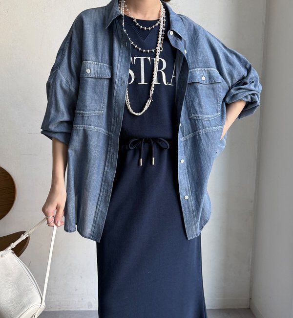  「バックギャザーシアーデニムシャツ」|シャツ・ブラウス|