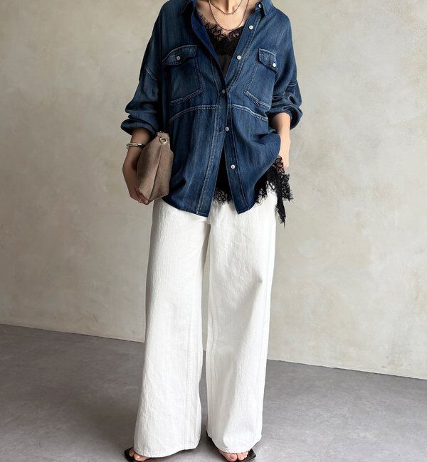  「バックギャザーシアーデニムシャツ」|シャツ・ブラウス|