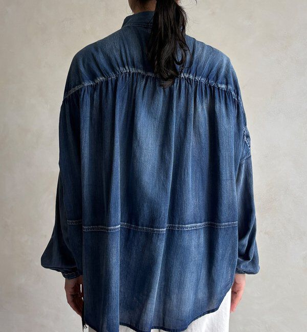  「バックギャザーシアーデニムシャツ」|シャツ・ブラウス|