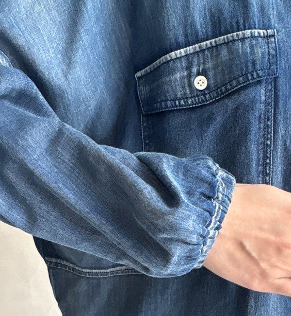  「バックギャザーシアーデニムシャツ」|シャツ・ブラウス|