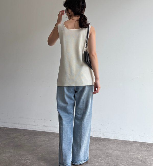  「フロントボタンスクエアニットタンク」|ニット・セーター|