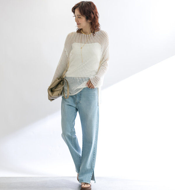  「【全骨格美脚見え！】slit DENIM」|デニム|