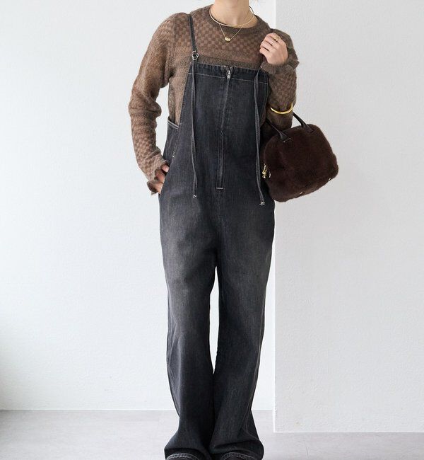  「【シーズン問わず使える】デニムサロペット」|ワンピース|ブラック