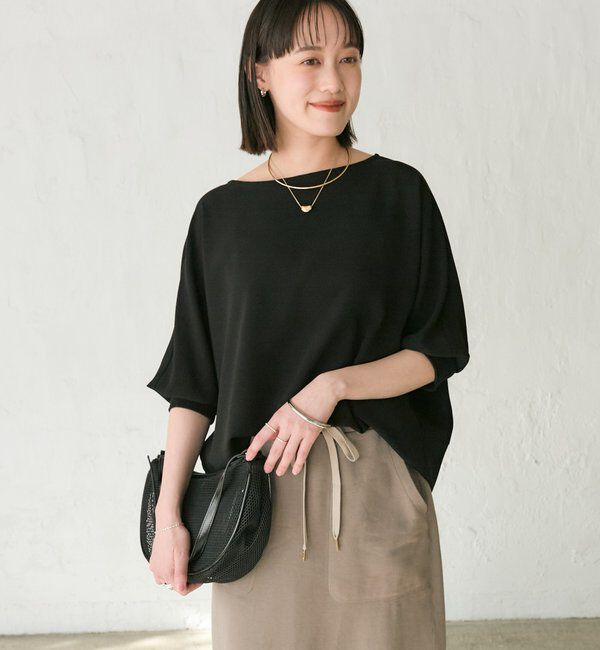  「【ON・OFF問わず活躍】リブ付きジョーゼットドルマンブラウス」|シャツ・ブラウス|