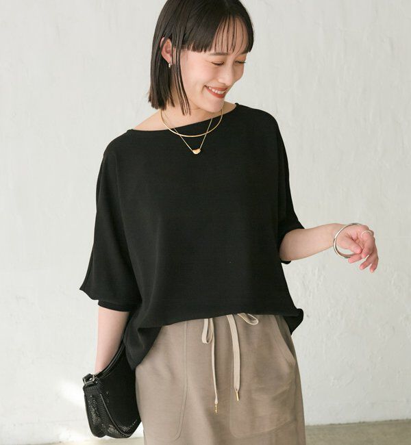  「【ON・OFF問わず活躍】リブ付きジョーゼットドルマンブラウス」|シャツ・ブラウス|