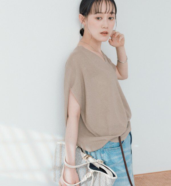  「【美シルエット】ライトギマフレンチコクーンニット」|ニット・セーター|