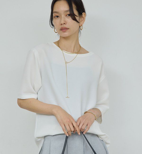  「バックスリットハーフスリーブブラウス」|シャツ・ブラウス|